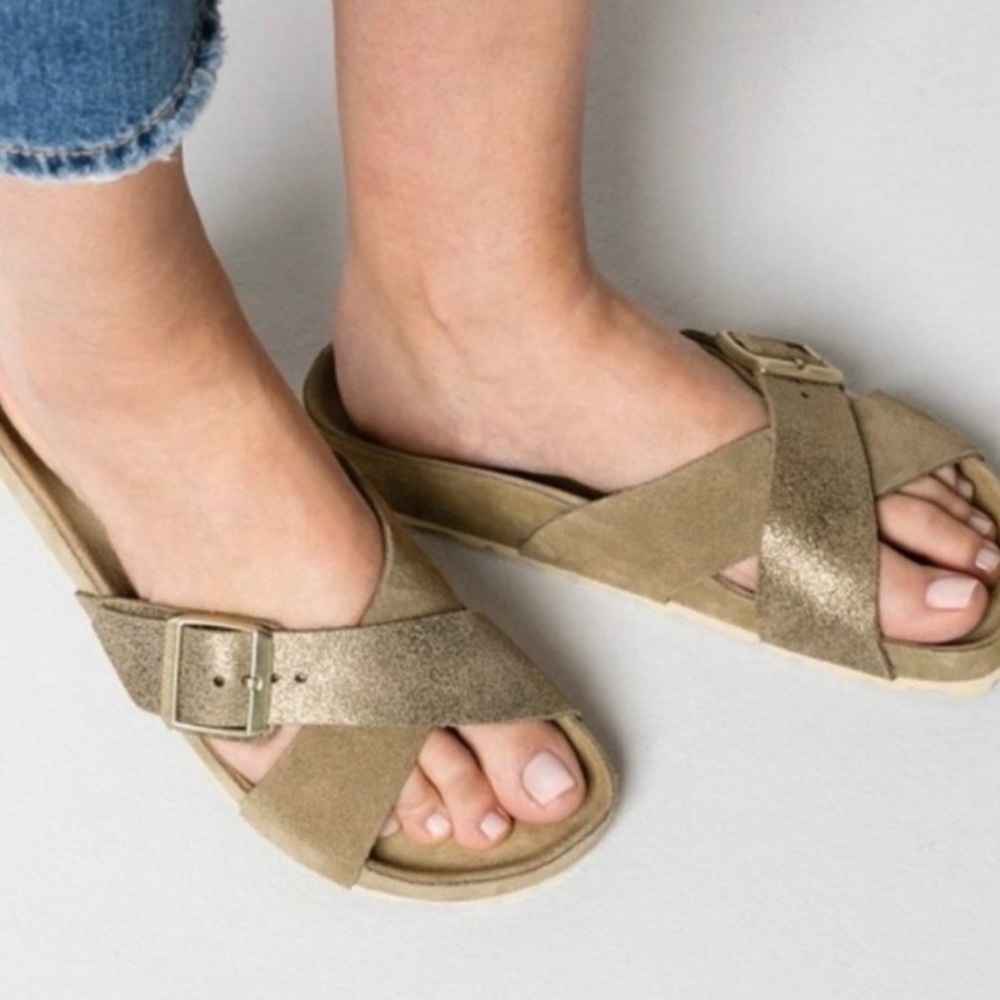 Birkenstock Siena Taupe & Gold